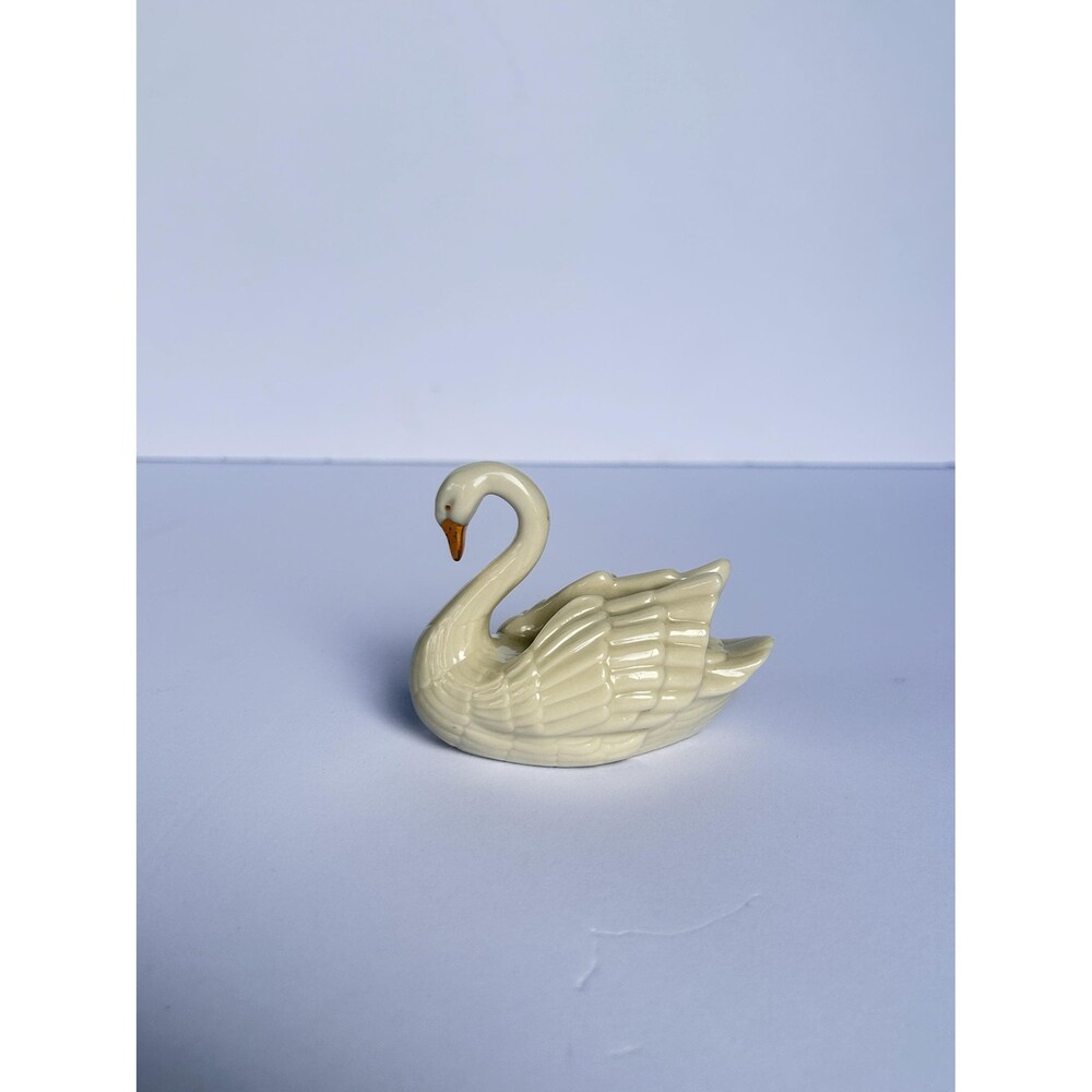 Vintage Lenox Swan Figurine 3" | Ivory Swan | Wedding Decor | Place Card Holder